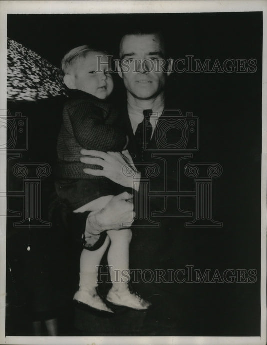1938 Press Photo New York George O'Connell & boy Dean Tripp Floral Park NYC - Historic Images
