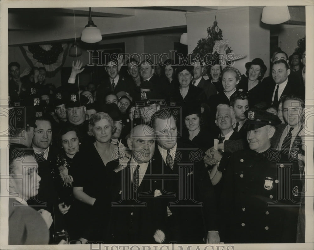 1938 Press Photo New York Herbert Lehman at Campaign Headquarters NYC - Historic Images