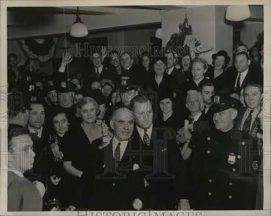 1938 Press Photo New York Herbert Lehman at Campaign Headquarters NYC - Historic Images