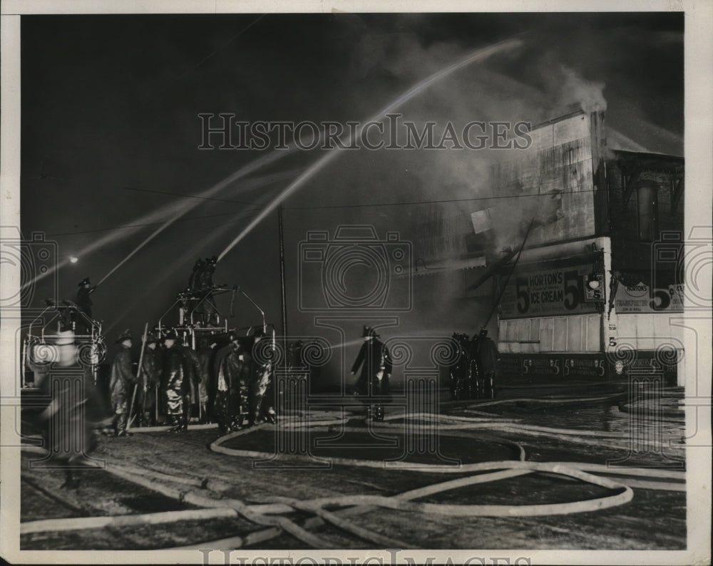 1932 Press Photo New York Coney Island Five Alarm Fire NYC - Historic Images