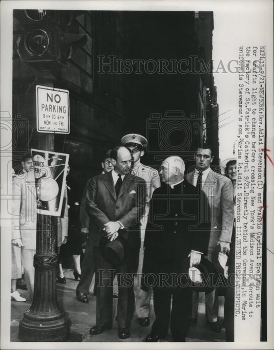 New York Gov. Stevenson & Spellman visit St. Patricks Cathedral NYC-Historic Images