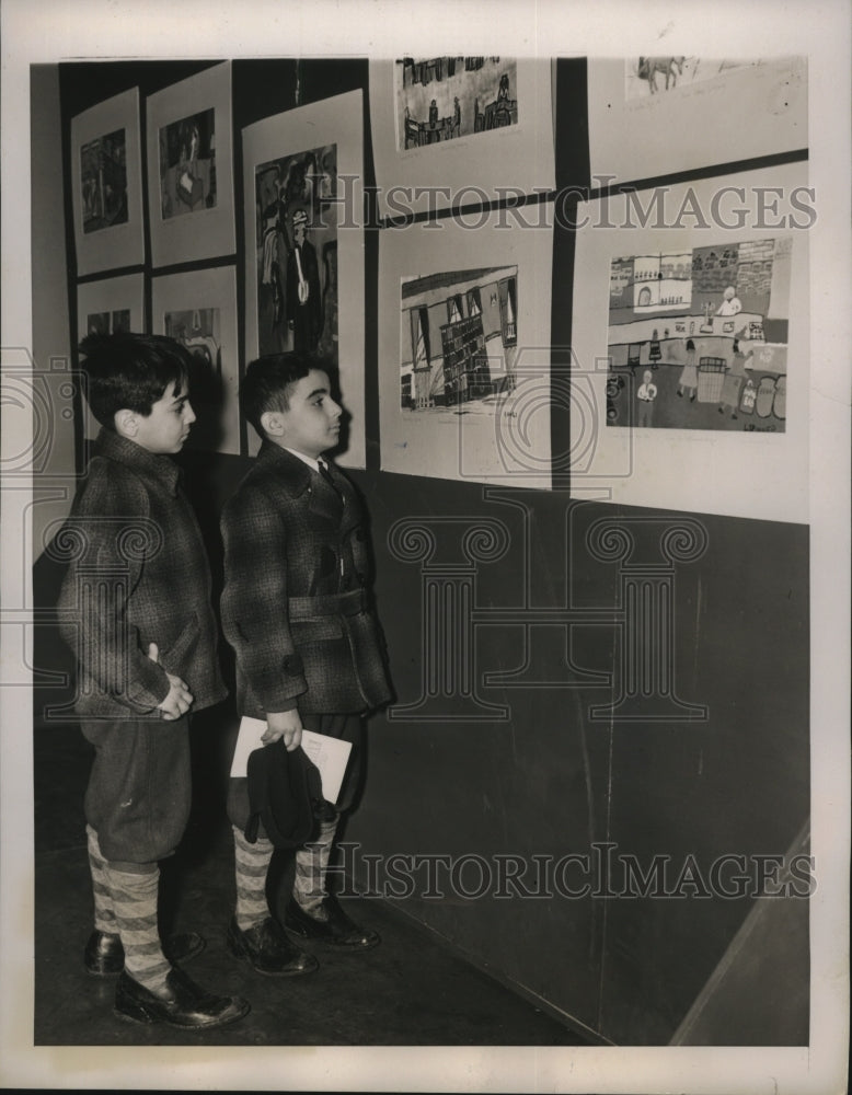 1940 Press Photo New York Children&#39;s Art Exhibition NYC - Historic Images