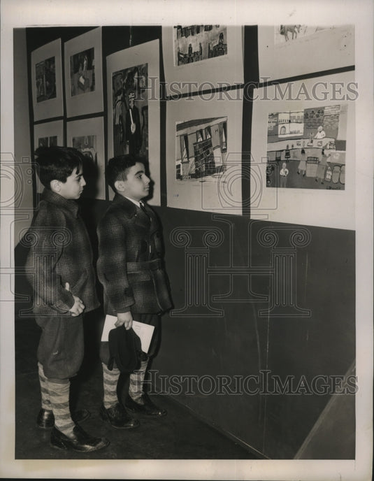 1940 Press Photo New York Children's Art Exhibition NYC - Historic Images