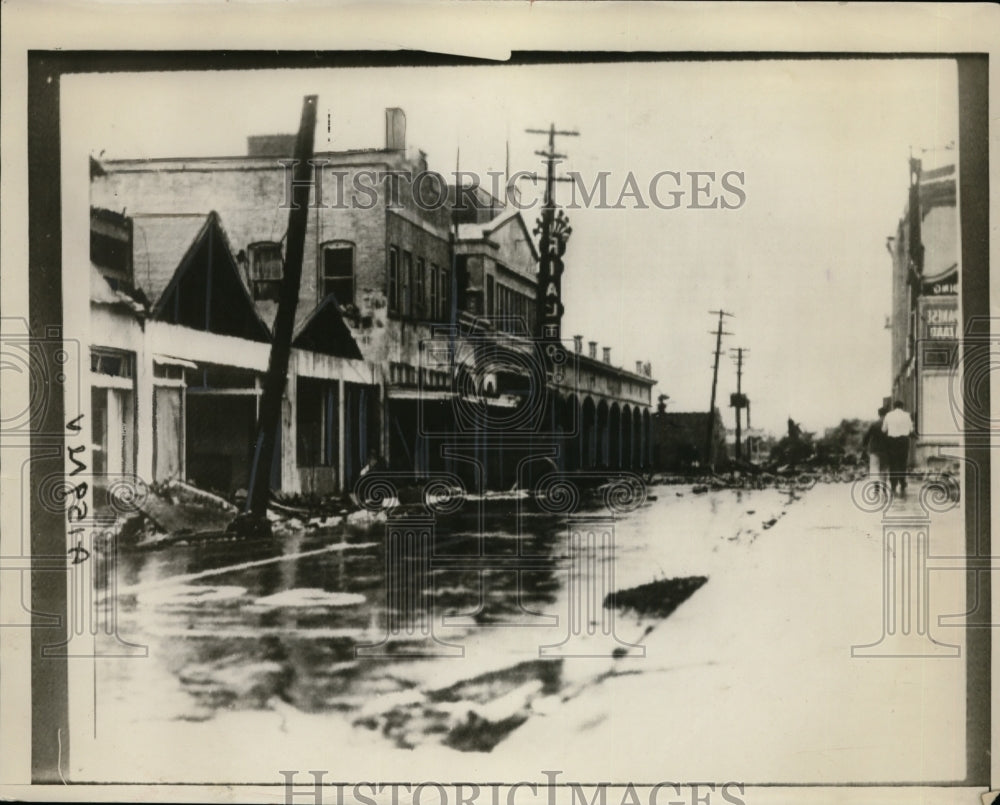 1928 Main street in West Palm Beach Florida flooded by hurricane - Historic Images