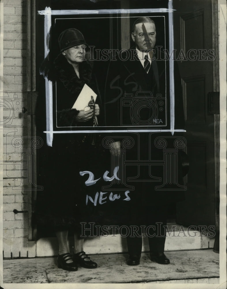 1929 President Hoover &amp; Mrs Shire French scientist in DC  - Historic Images