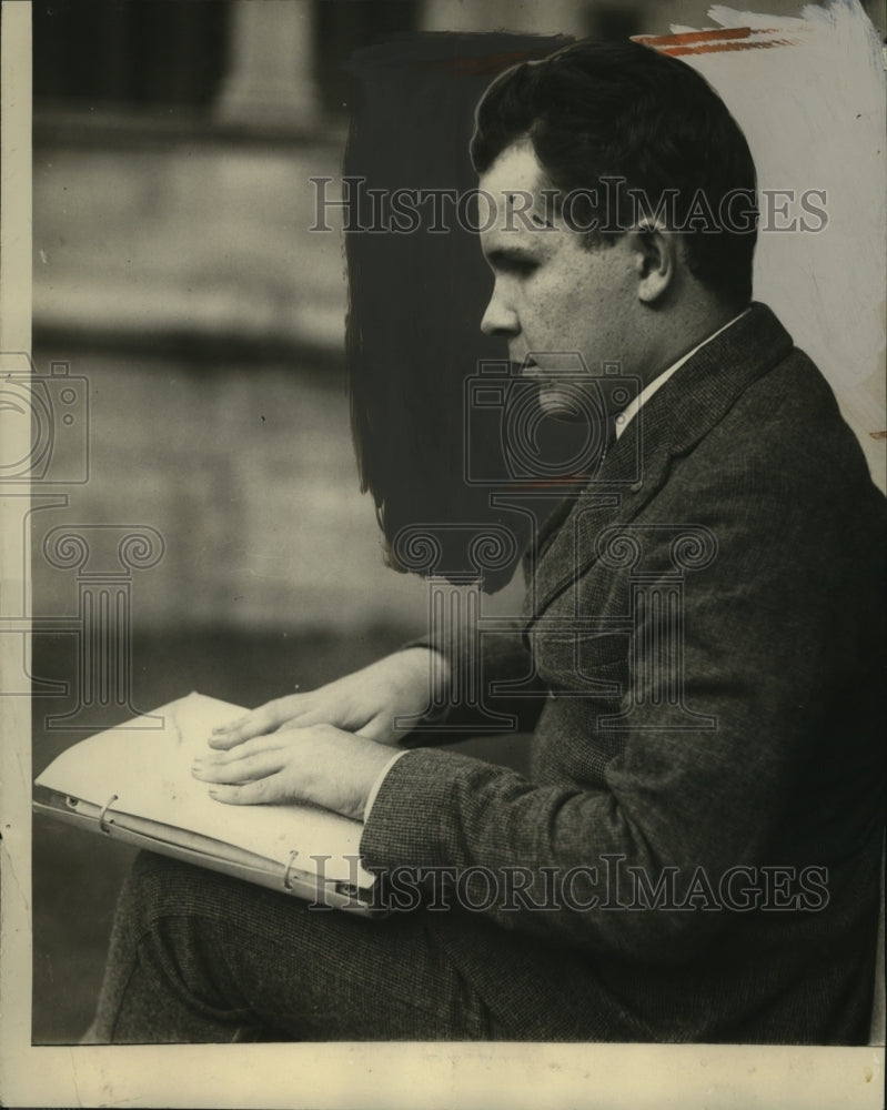 1922 Press Photo John Lee Coyle 1st blind student at New York University - Historic Images