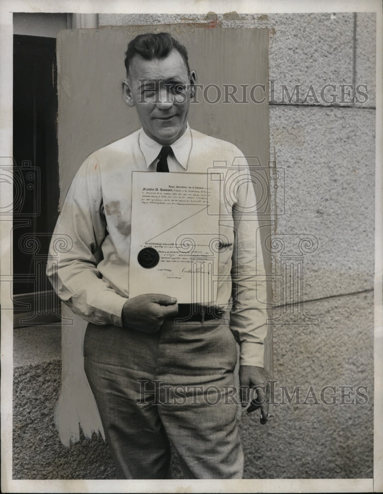 1933 Congressman Francis H. Shoemaker with Roosevelt Pardon - Historic Images