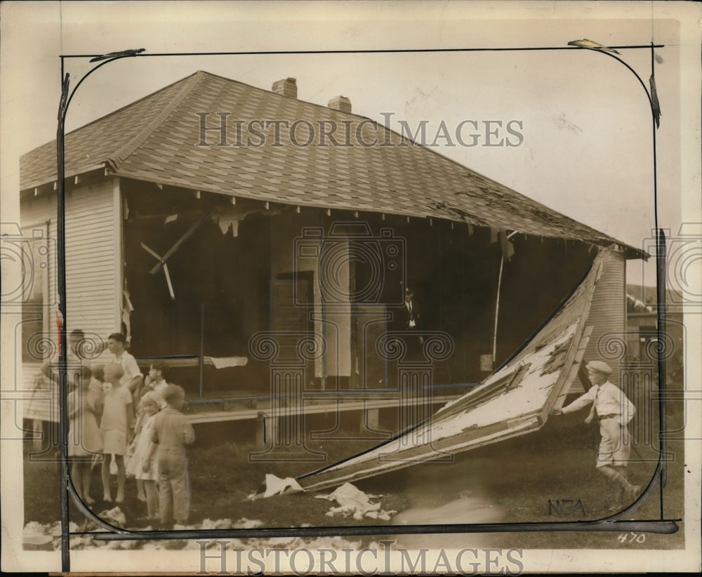 1929 Press Photo Beaumont Texas home of Jesse Simmong destroyed by gas explosion - Historic Images