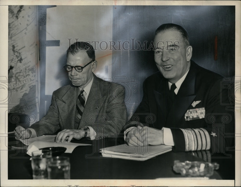 1954 Press Photo Admiral Arthur Radford &amp; Acting Secretary of State WB Smith-Historic Images