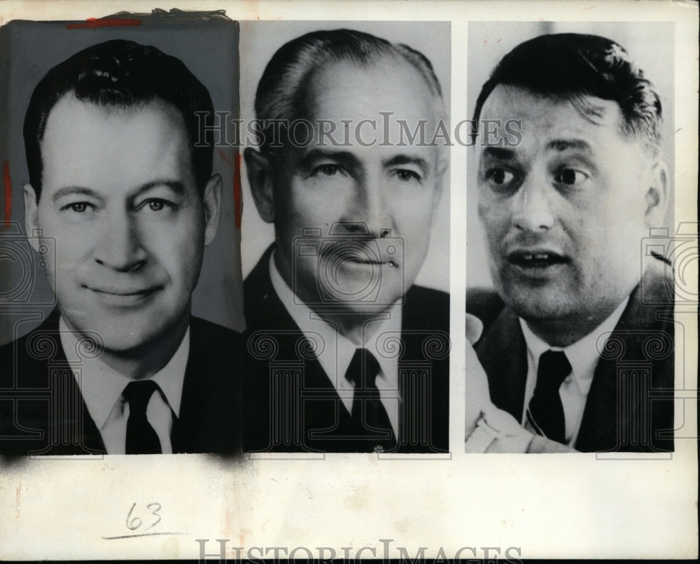 1964 Press Photo NY Governor&#39;s race Tim Babcock, Roland Renne &amp; Charles Lee - Historic Images