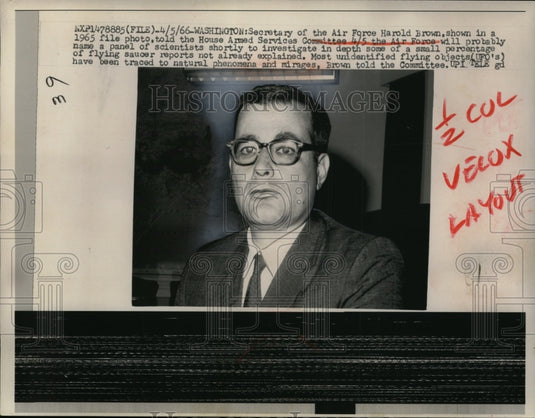 1966 Press Photo Secretary of Air Force Harold Brown in Washington DC-Historic Images