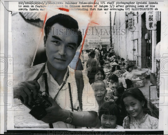 1966 Press Photo Pulitzer Prize winner & UPI staffer Kyoichi Sanada in Saigon-Historic Images
