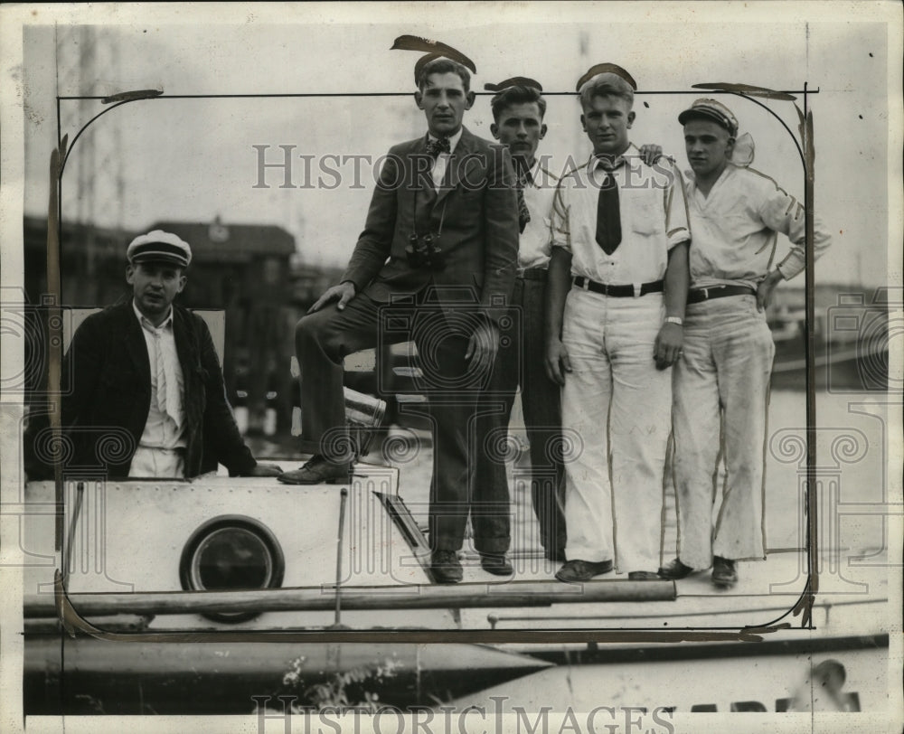 1929 Transatlantic Motor Boat Crew of Joe Leppner  - Historic Images