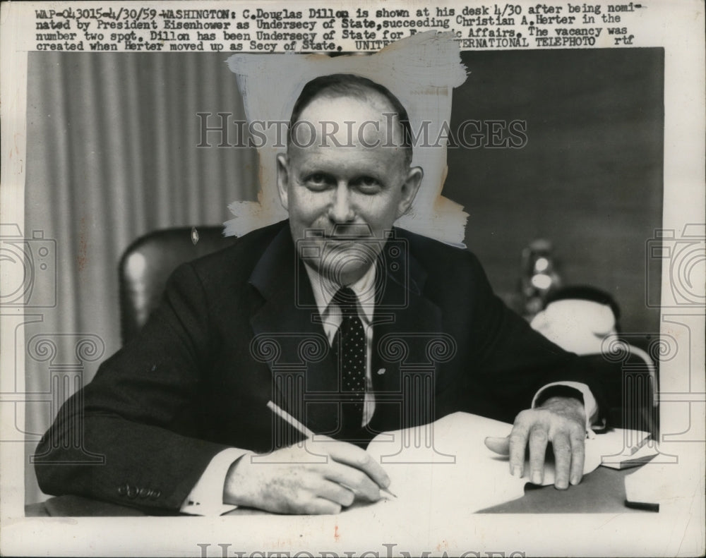 1959 Press Photo C. Douglas Dillon as US Undersecretary of State - neo02907-Historic Images