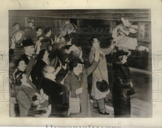 1940 Crowd Waving  - Historic Images