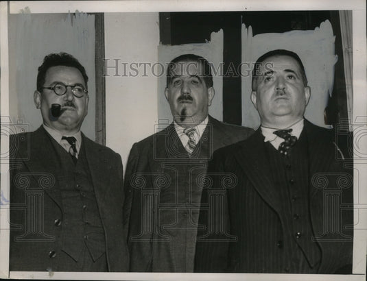 1938 Press Photo French Labor Leaders Arriving in New York City Aboard "Paris" - Historic Images