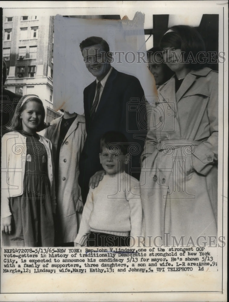 1965 Congressman John V. Lindsay with Supporter's Family, New York - Historic Images