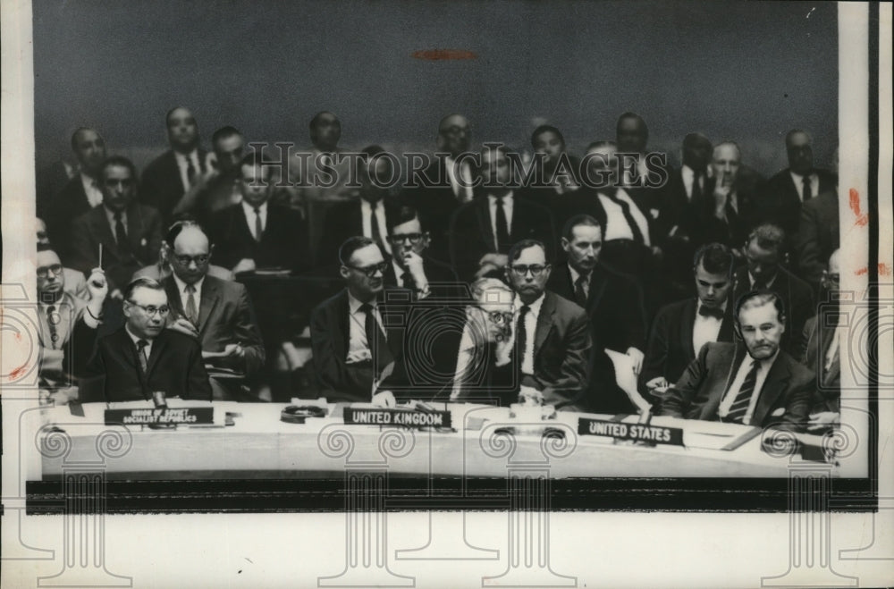 1958 Arkady Sobolev, Sir Pierson Dixon, Henry Cabot Security Council - Historic Images