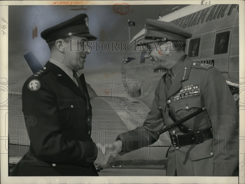 1954 Press Photo Generals L.L. Lemnitzer, G.G. Simonds in Washington, D.C,- Historic Images