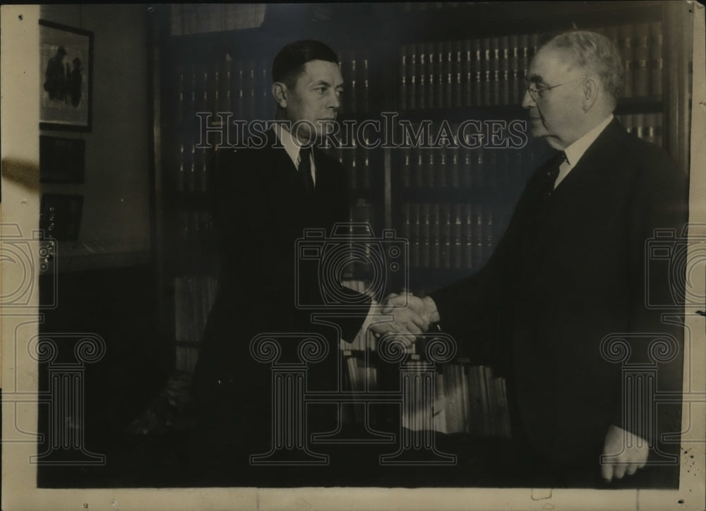 1934 Press Photo Theodore G. Lewis & Wisconsin Chief Justice Marvin B Rosenberry-Historic Images