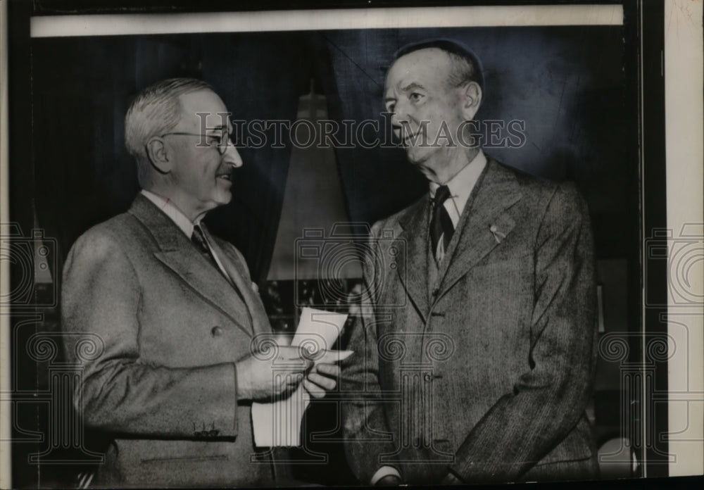 1949 Press Photo President Harry Truman &amp; General Jonathan M. Wainwright-Historic Images