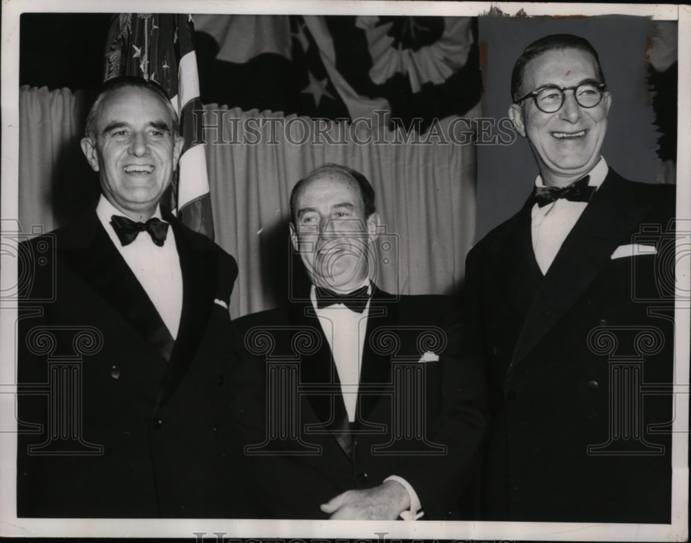 1955 Press Photo Averell Harriman, Adlai Stevenson, Estes Kefauver in Chicago-Historic Images