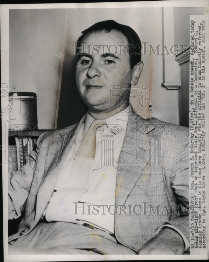 1950 Edward G. Posniak of U.S. State Department at Home  - Historic Images