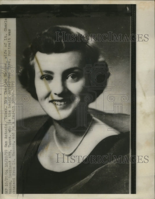 1959 Press Photo Mrs. Charles Hannen wife of Lt. Charles Hannon & mom of five - Historic Images