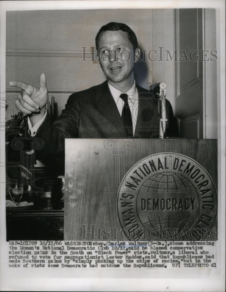 1966 Press Photo Congressman Charles Weltner at Women's National Democratic Club-Historic Images