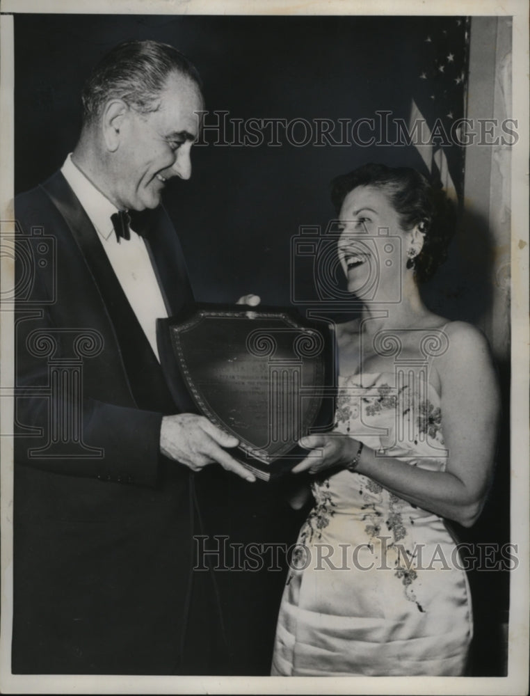 1959 Press Photo Lyndon Johnson, Lucy V. Miller - Historic Images