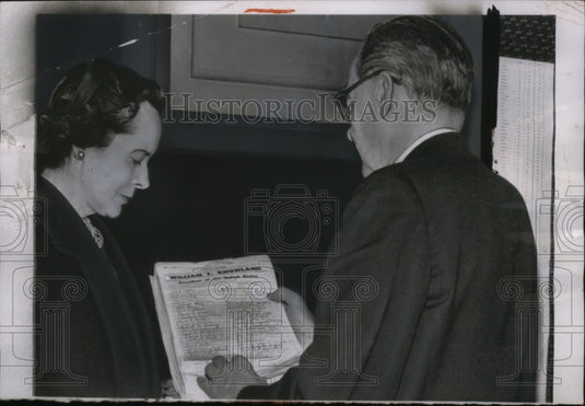 1956 Mrs. Durive Troyak, Chicago, & Chief Elections Clerk Don Butler - Historic Images