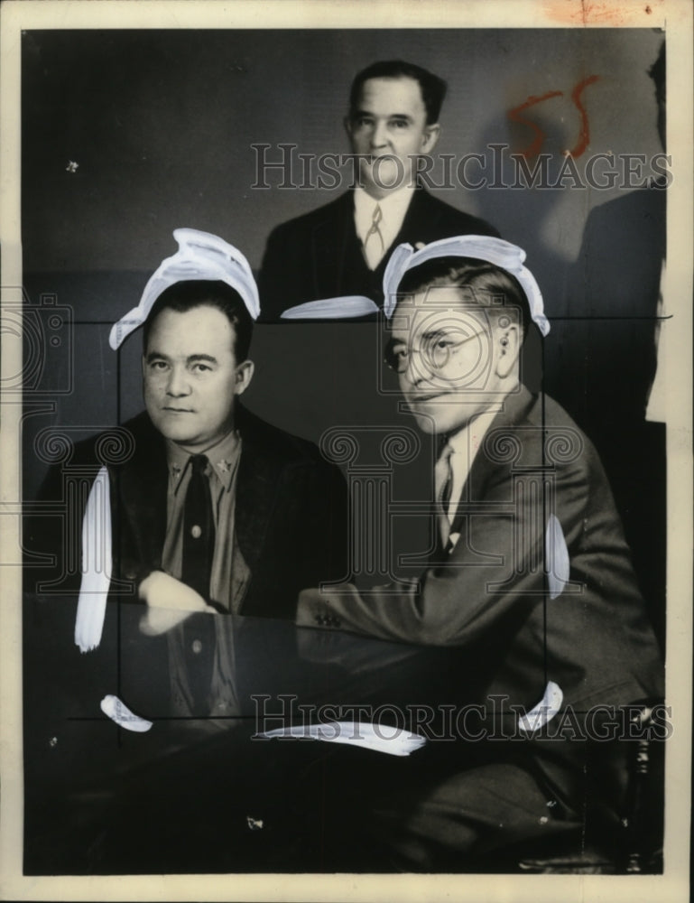1933 Press Photo Art Smith, Left, Commander of The "Khaki Shirts" Surrenders - Historic Images