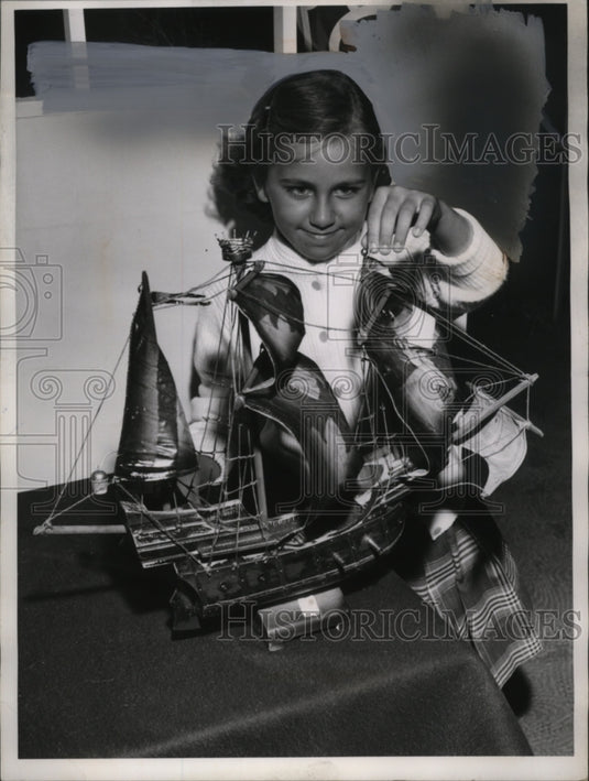 1958 Suzanne Scheck, Child with Model Ship  - Historic Images