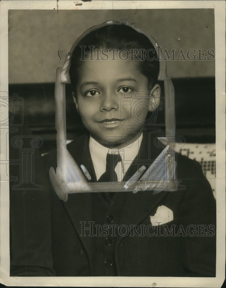 1927 Press Photo Alzamon Ira Lucas 9 year old whose brain equals a 21 year old - Historic Images