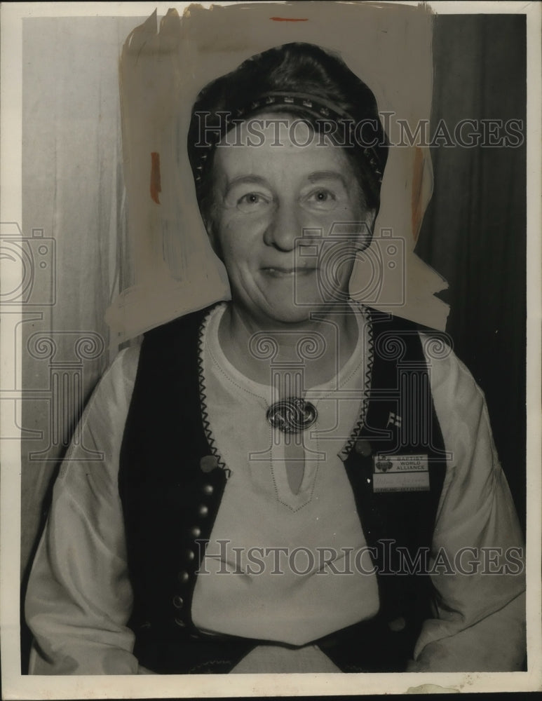 1950 Press Photo Helmi Shivonen of Kolho, Finland Baptist Congress - Historic Images