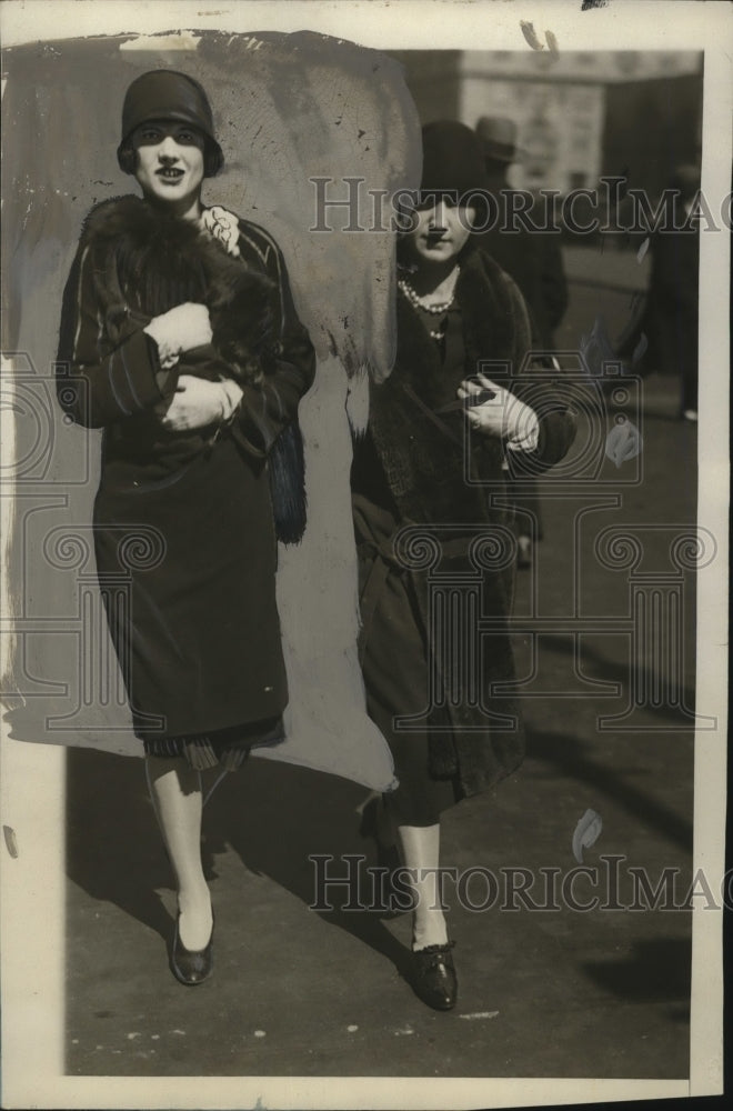 1927 Press Photo Mrs. T.M. Robertson &amp; Mrs. Drexel Biddle stroll Park Ave.in NYC-Historic Images