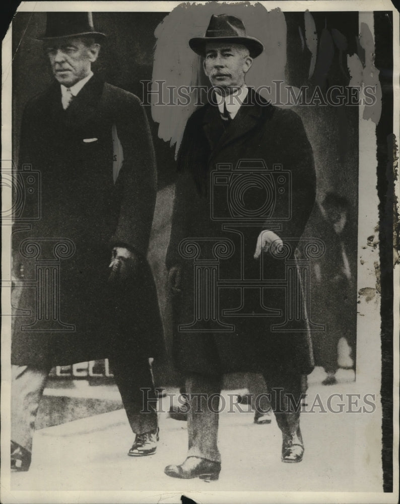 1926 Press Photo Colonel Edward M. House &amp; President Woodrow Wilson - Historic Images