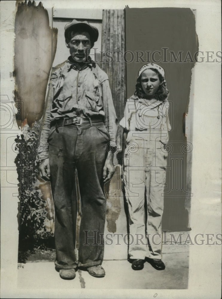 1933 Press Photo T.J. Halsell & Child Bride Dorothy Taylor of Okahoma-Historic Images