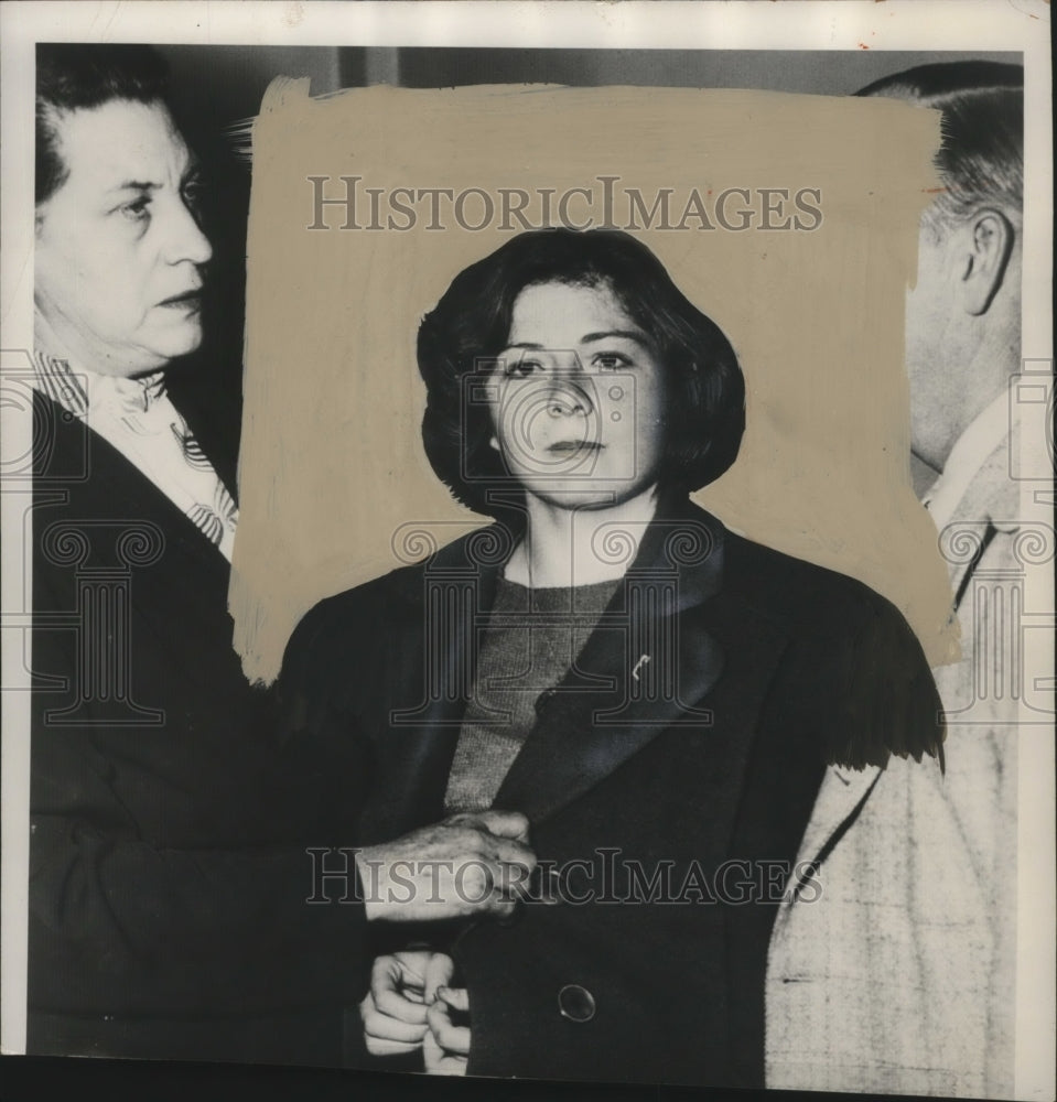 1949 Press Photo Celeste &quot;Molly&quot; Morrow, Arrested for Mother&#39;s Murder California - Historic Images