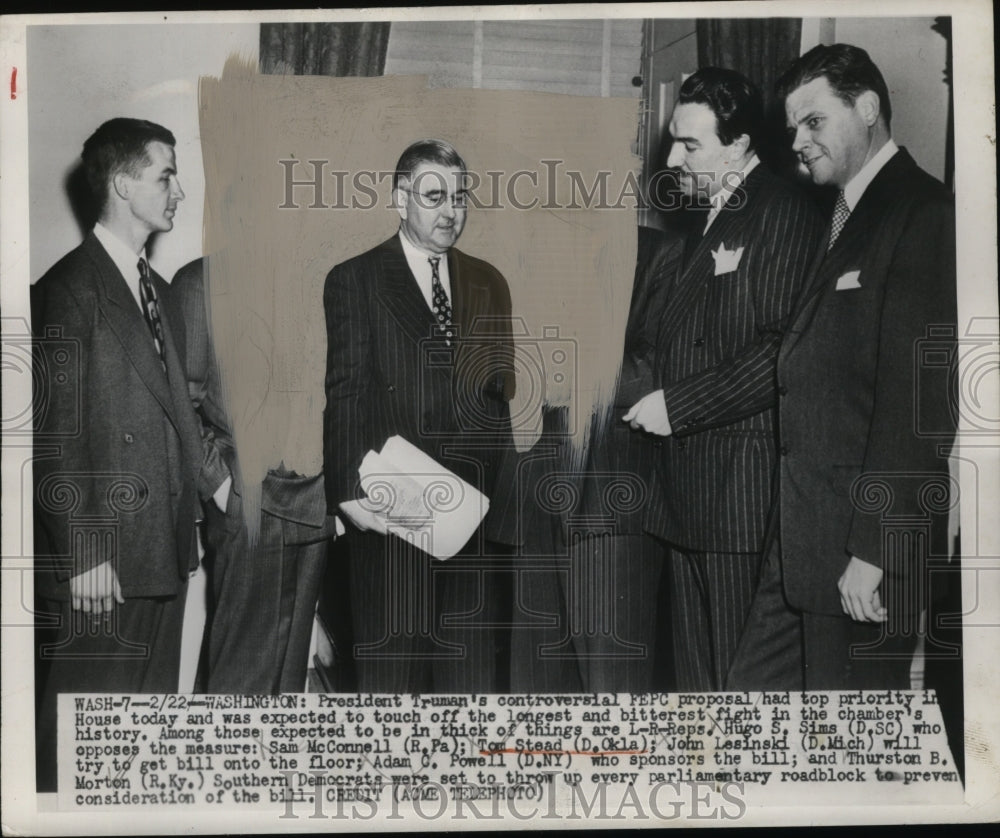 1950 Press Photo Congressmen of U.S. FEPC Bill Proposal House of Representatives - Historic Images