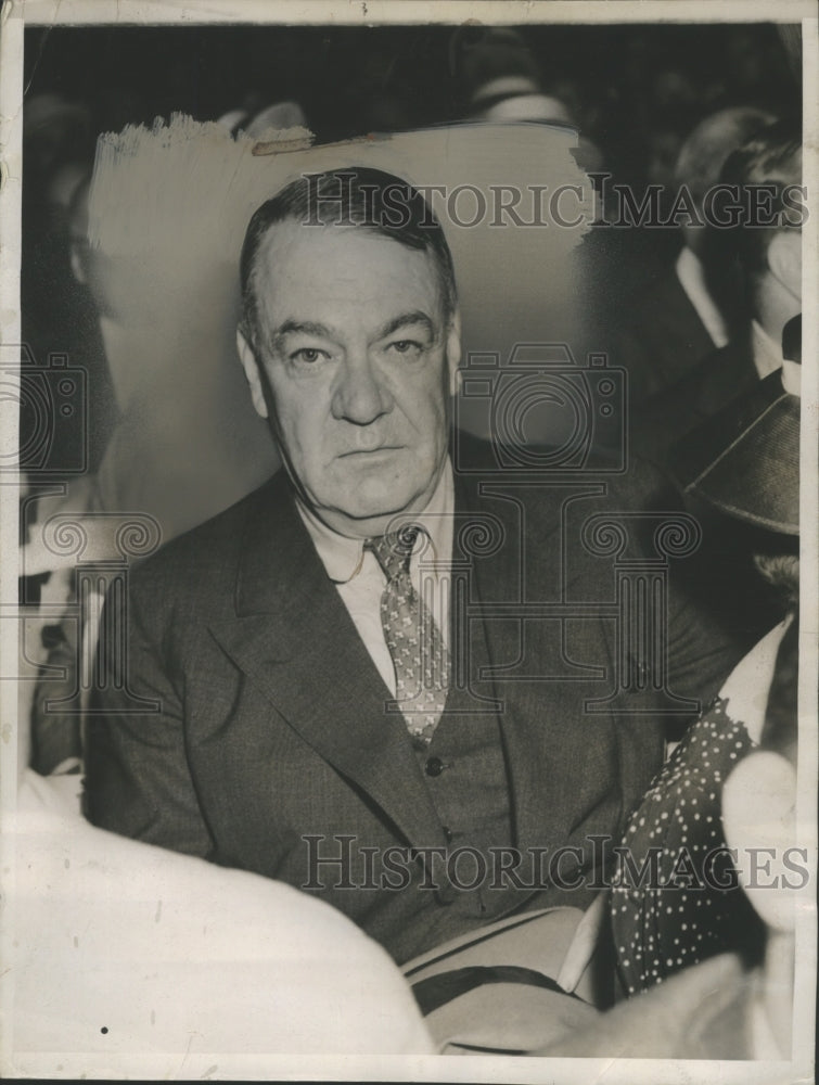 1936 Press Photo Hugh Johnson at Louis-Schmeling Boxing Match, New York City - Historic Images