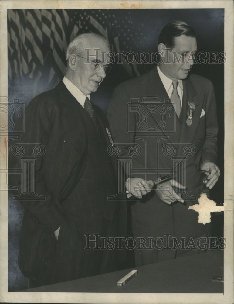 1949 Press Photo Labor Leader Phillip Murray &amp; Governor Maurice Tobin of Boston - Historic Images