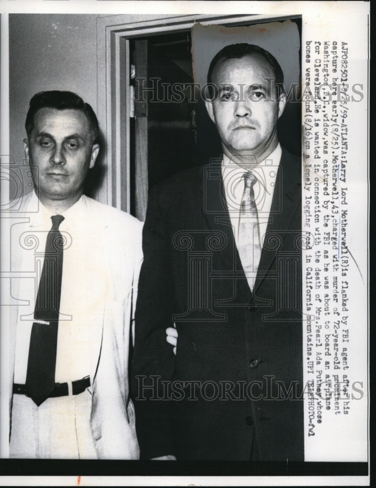 1959 Press Photo Larry Lord Motherwell of Atlanta, Charged with Murder- Historic Images