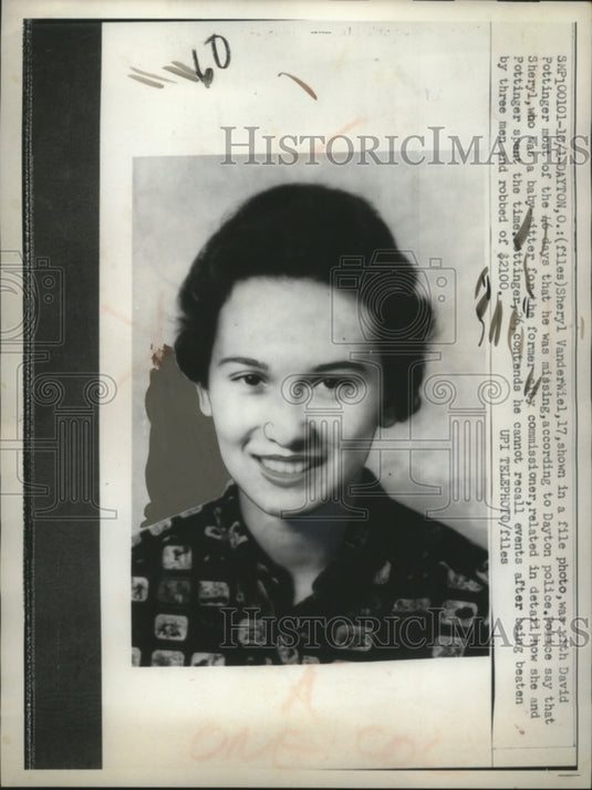 1962 Press Photo Sheryl Vanderwiel in David Pottinger Case, Dayton, Ohio-Historic Images