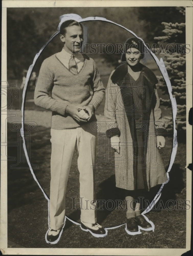 1928 Press Photo Edgar Garbish Army Football Player &amp; Bernice Chrysler engaged-Historic Images