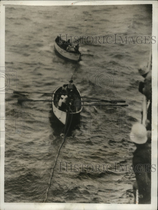 1932 Press Photo lifeboats from Pres. Madison with survivors of Nevada freighter-Historic Images