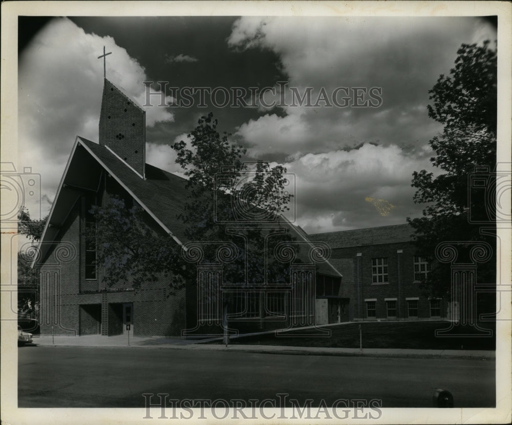 1960 Press Photo First Methodist Church in Great Falls, Montana - Historic Images
