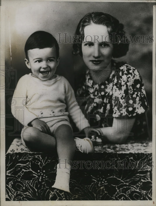 1937 Press Photo Mrs. Otto Horst & Donald Horst - Historic Images