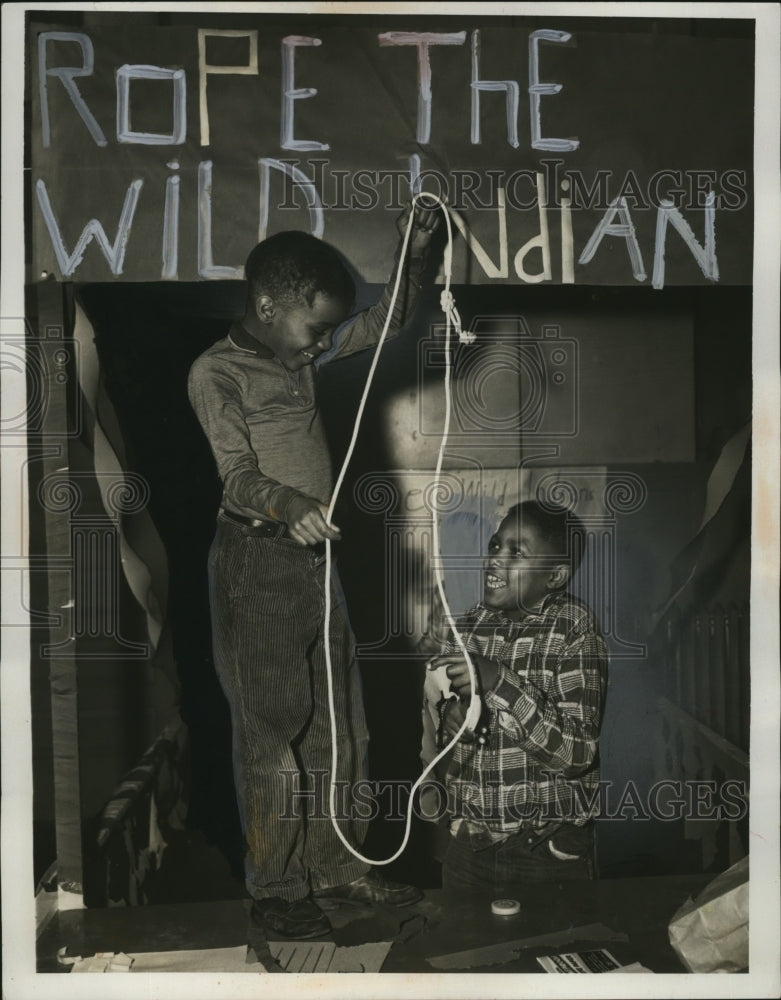 1959 Children in Cleveland Ohio play rope the wild indian-Historic Images