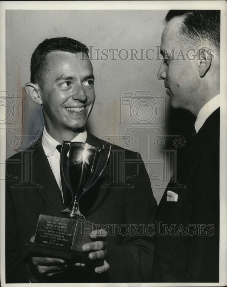 1962 Press Photo Robert Fabritius 1st Recipient of Allyn Cup at Kent St. Univ.-Historic Images